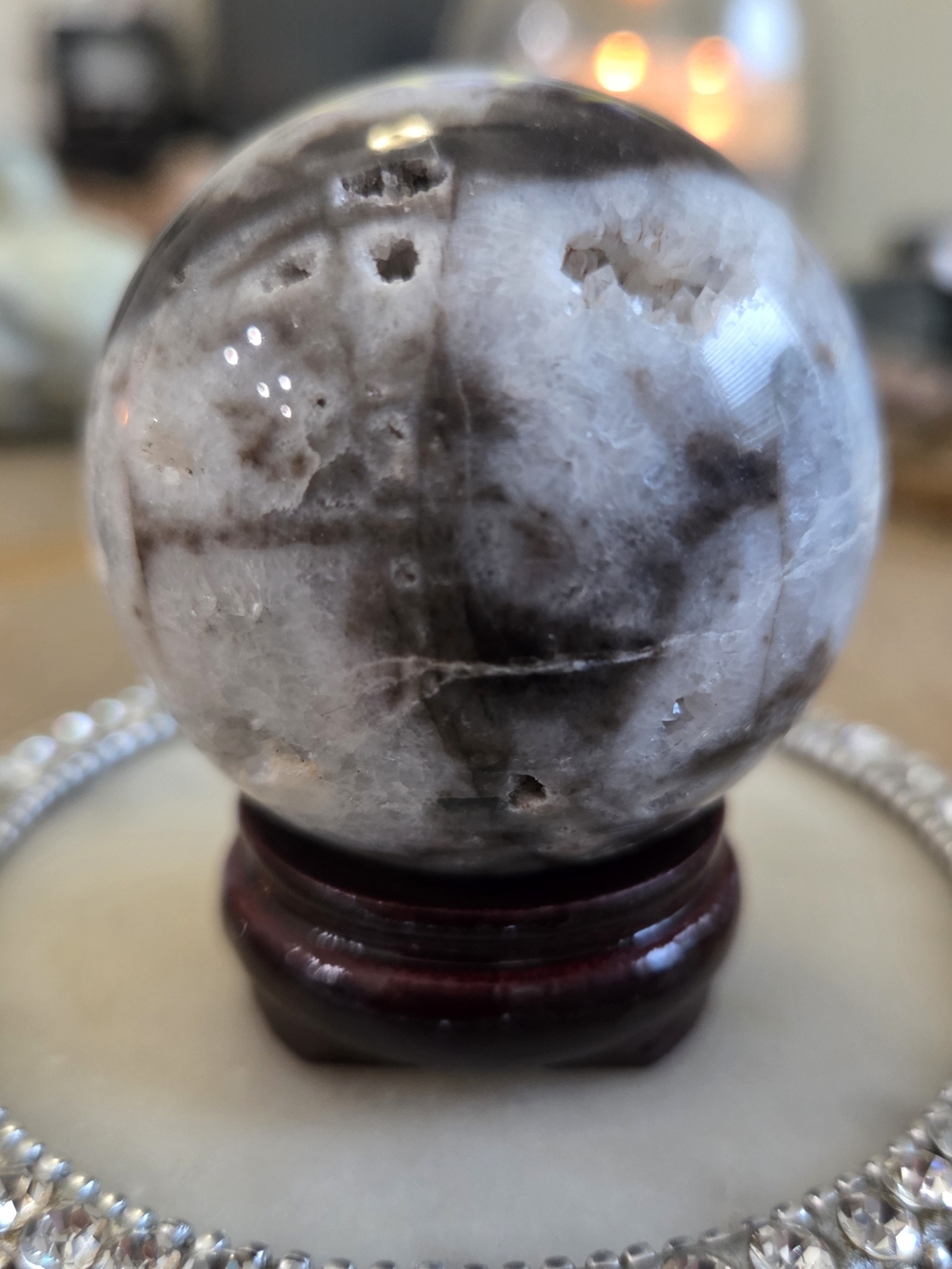 Natural Sphalerite Quartz Orb Sphere #3